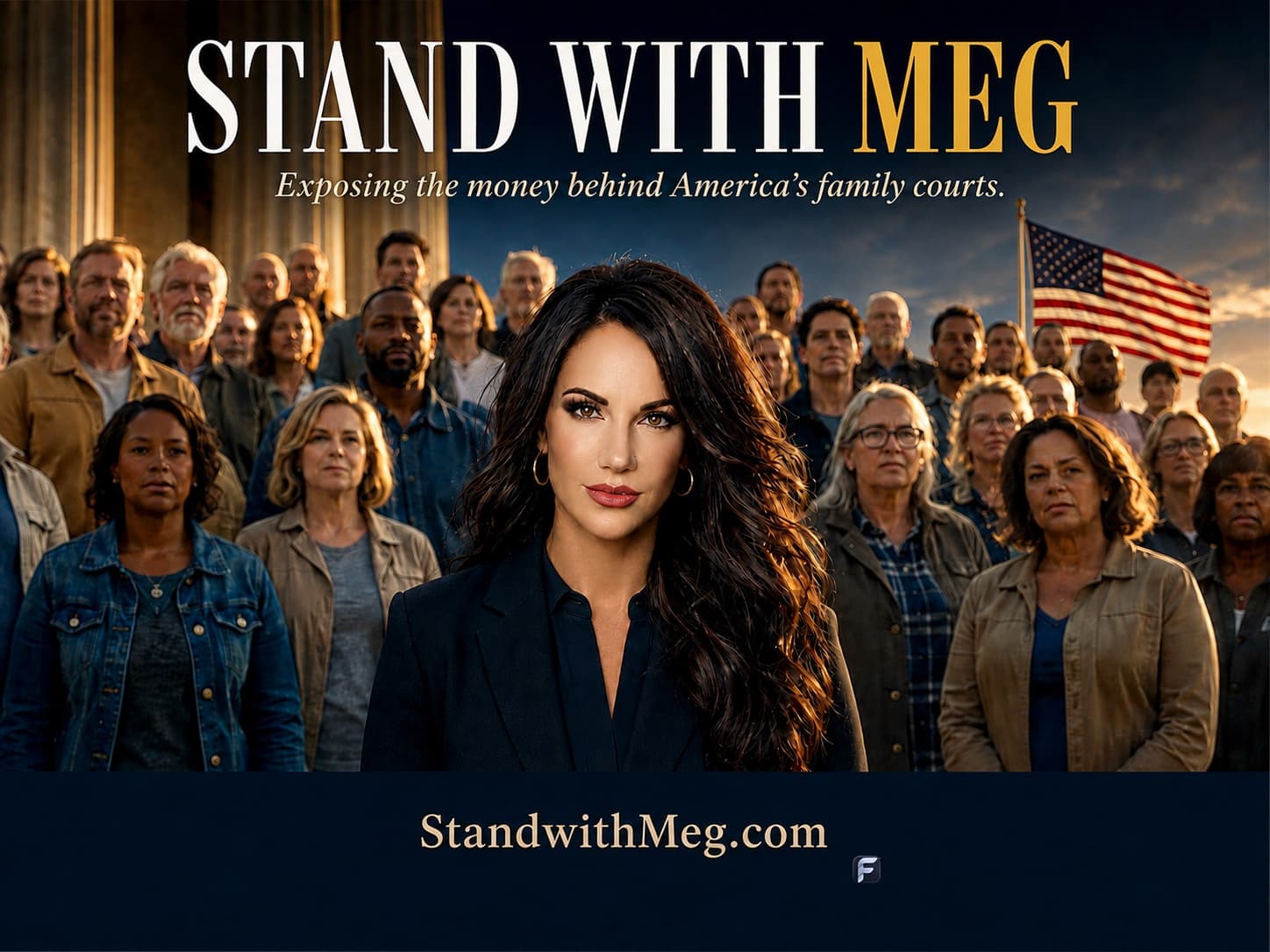 Preview of the Follow the Money flyer — Stand With Meg, exposing the money behind America's family courts