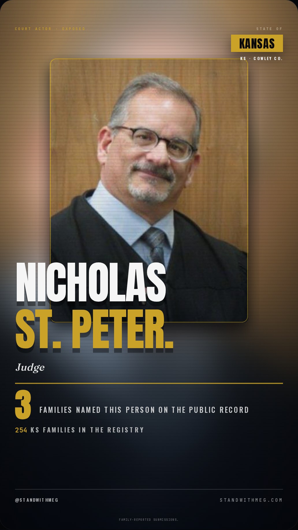Judge Nicholas St. Peter. share slide 1 of 7