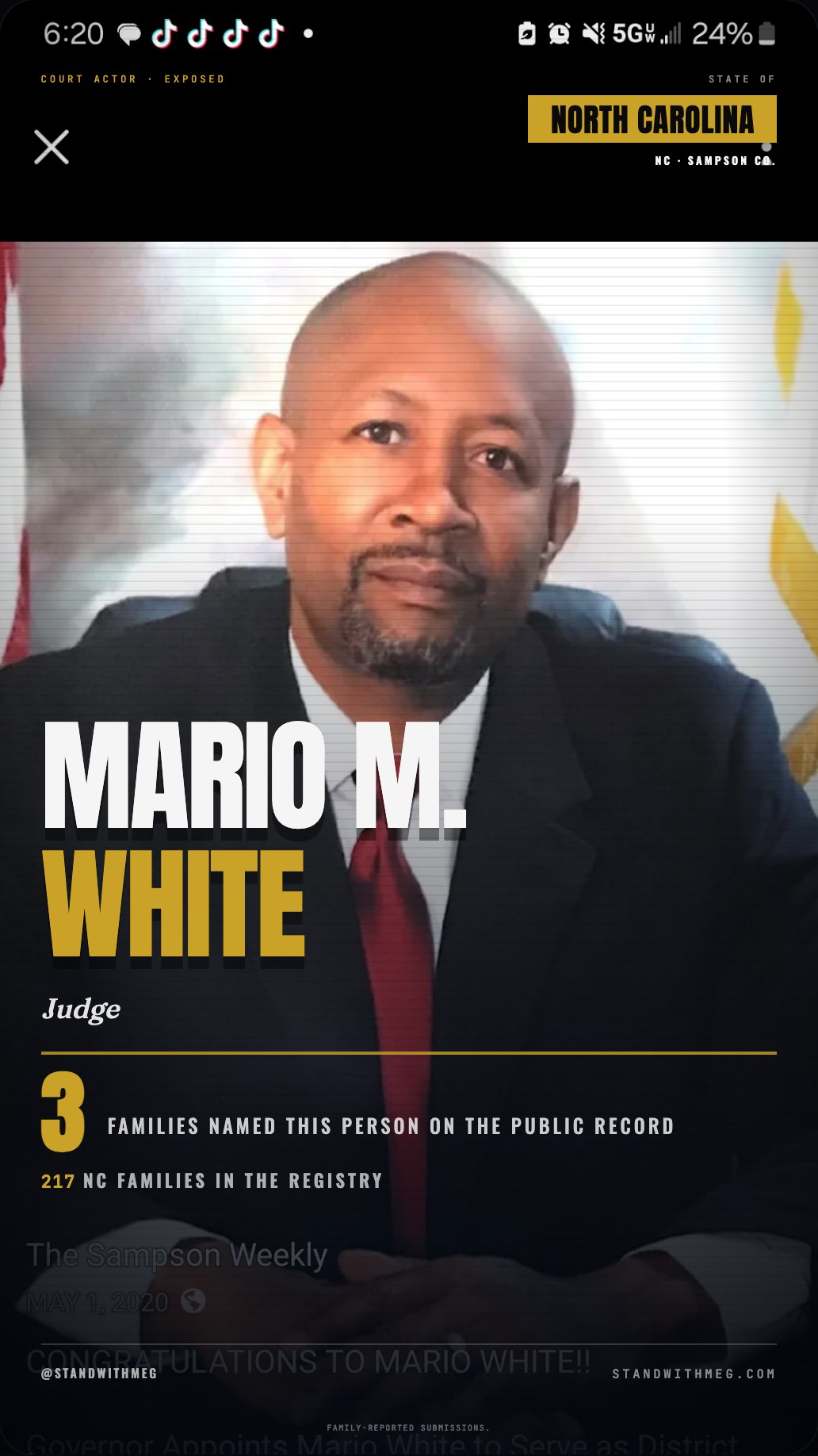 Mario M. White share slide 1 of 7