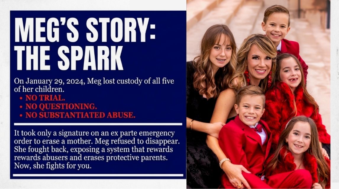 Meg's Story: The Spark — Meg with her five children and the origin story of Stand With Meg